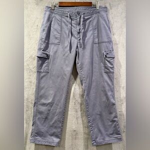 LL Bean Gray Pants Women’s Size 14P Cargo Favorite Fit Flannel Lined Utility